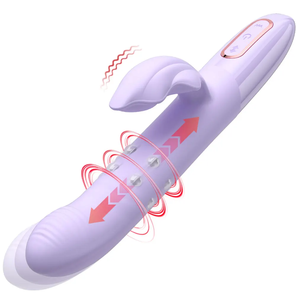 Thrusting Rabbit Vibrator G Spot Clitoral Massager 5 Thrusting Rotating 10 Vibrating Modes Vagina Stimulator Sex Toys for Women
