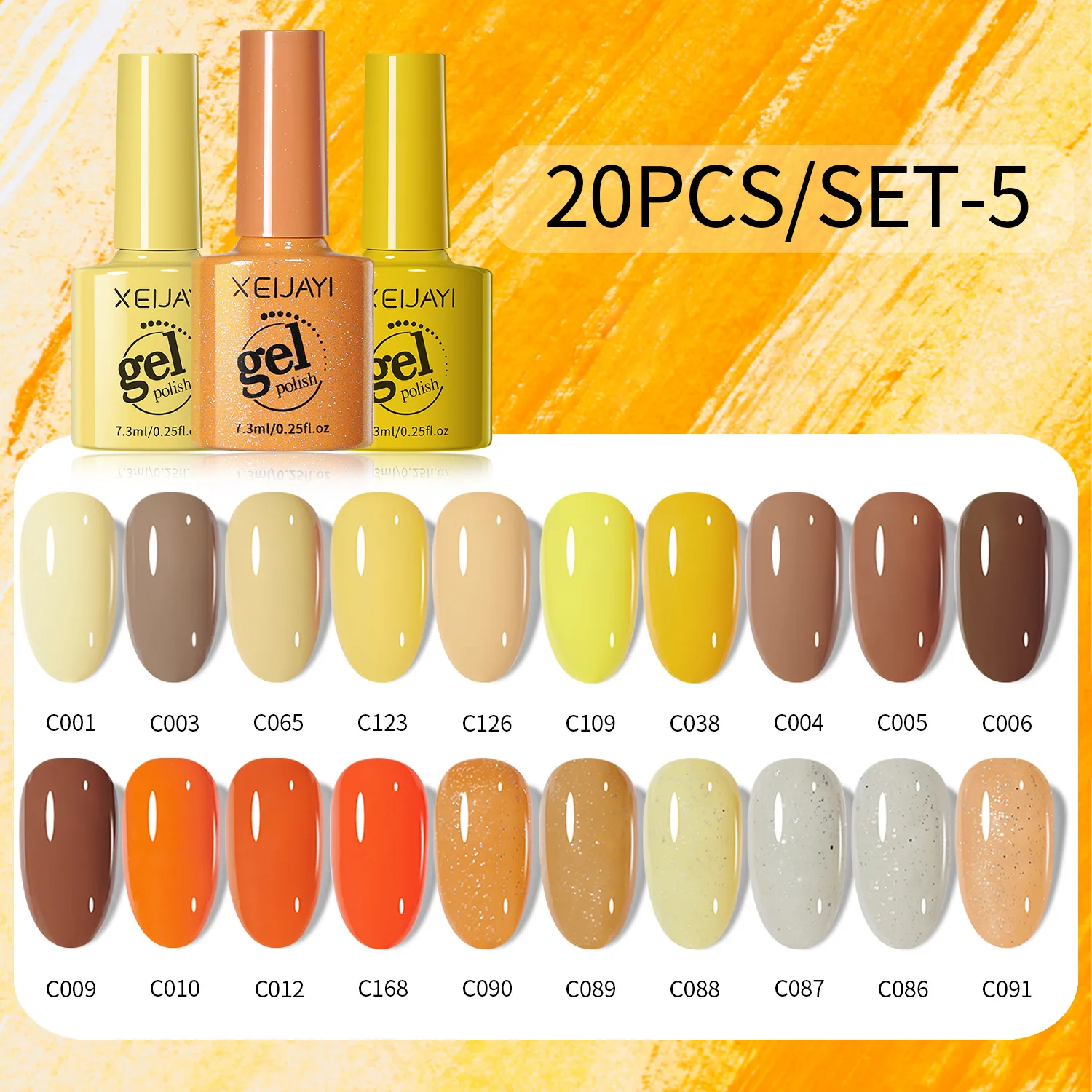 

20Pcs/Set Gel Nail Polish Set Nail Gel Kit 200 Color Semi Permanent UV Led Gel Varnish Soak Off Nail Lacquers Base Coat Top Coat