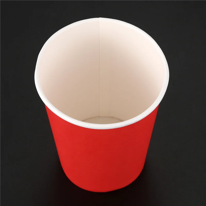 

200 Paper Cups (9Oz) - Plain Solid Colours Birthday Party Tableware Catering(Red)