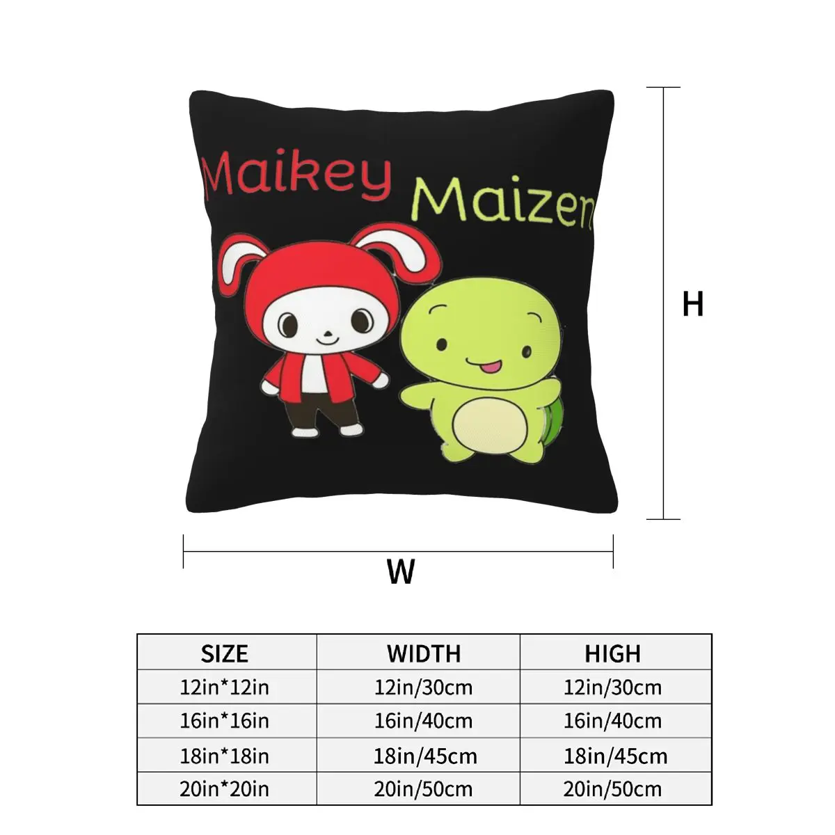 JJ MIKEY MAIZEN 2 pcs Square Pillowcase Pillow Cover Cushion Zip Decorative Comfort Throw Pillow for Home Living Room