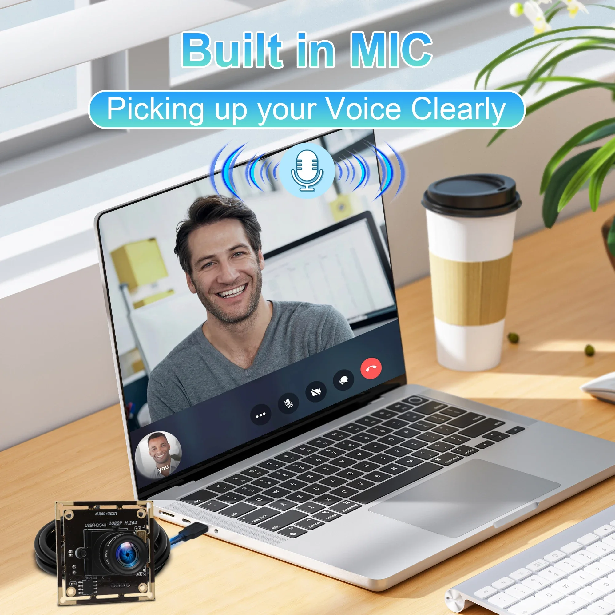 Modulo fotocamera USB ELP 2MP H.264 30fps 1080P Full HD CMOS AR0330 Mini webcam con microfono per sistema operativo Windows, Android, Linux, MAC