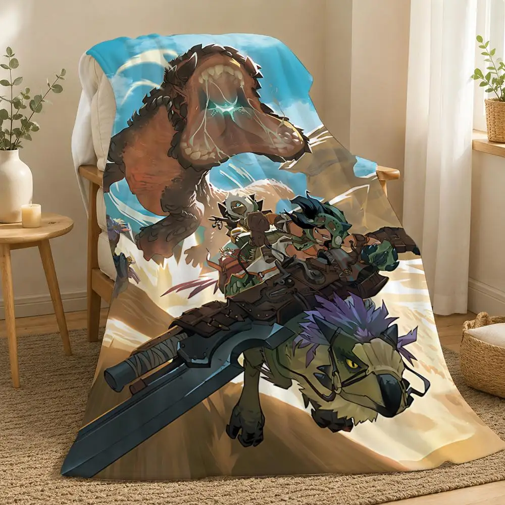 Monster Hunter Game Throw 240g flannel blanket, suitable for sofas, beds, offices,  exquisite gift blankets