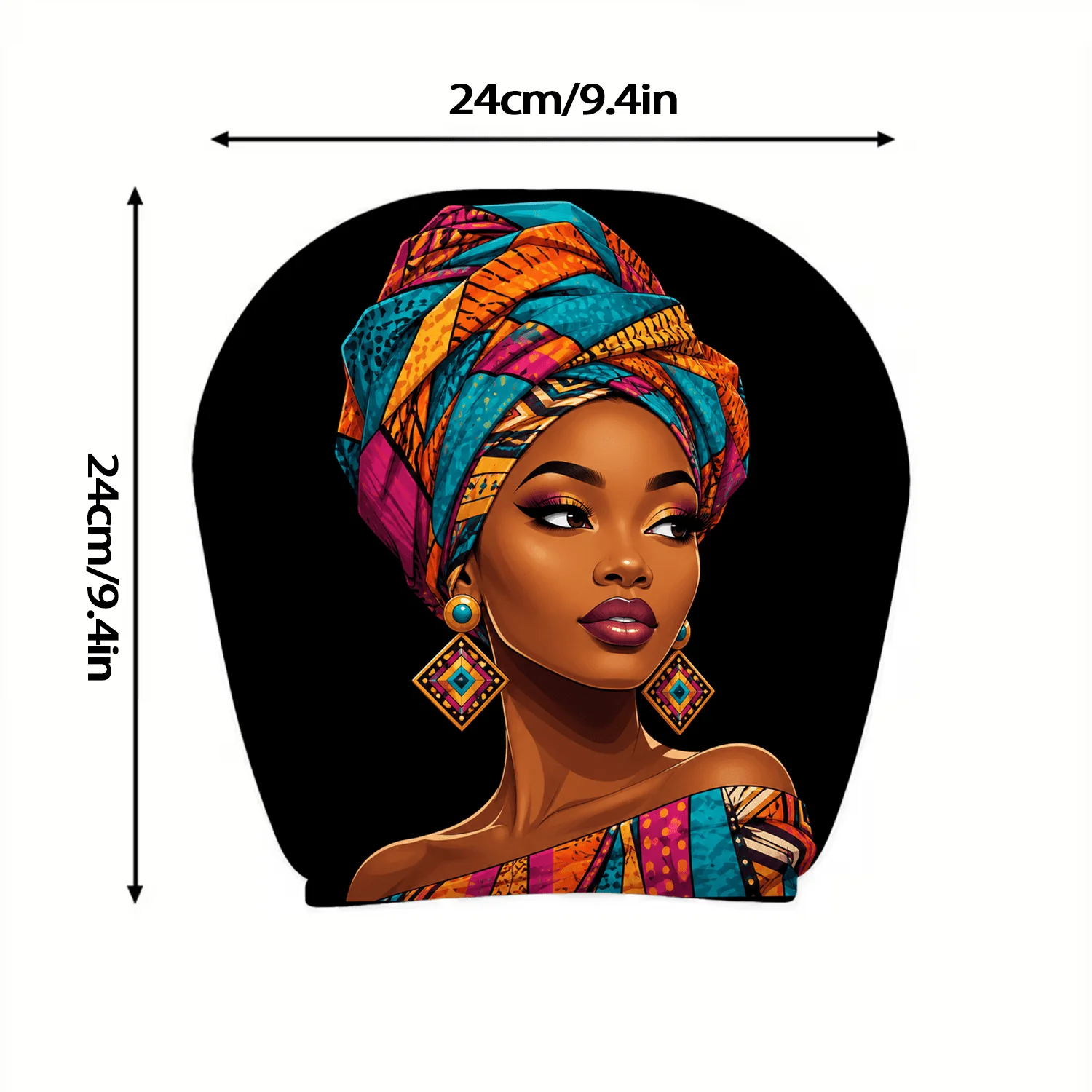 Vibrant African Beauty Print Headrest Covers, Washable, Personalized Car Atmosphere Headrest Covers