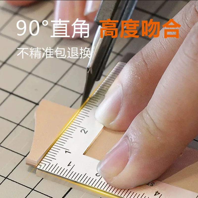 Mini Stainless Steel Right Angle Ruler Precision Woodworking Leather Measuring Tool Thickened Small Square Gauge