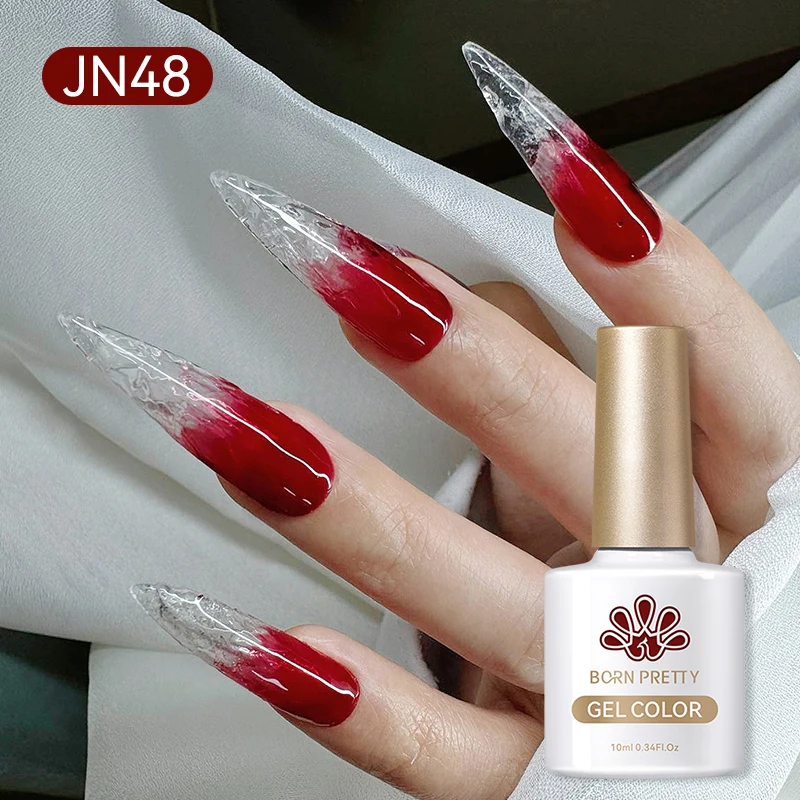 

BORN PRETTY 10ml Crack Jelly Gel Nail Polish Transparent Glass Formula Vegan Fold Effect Soak Off UV LED Varnish Nail Art