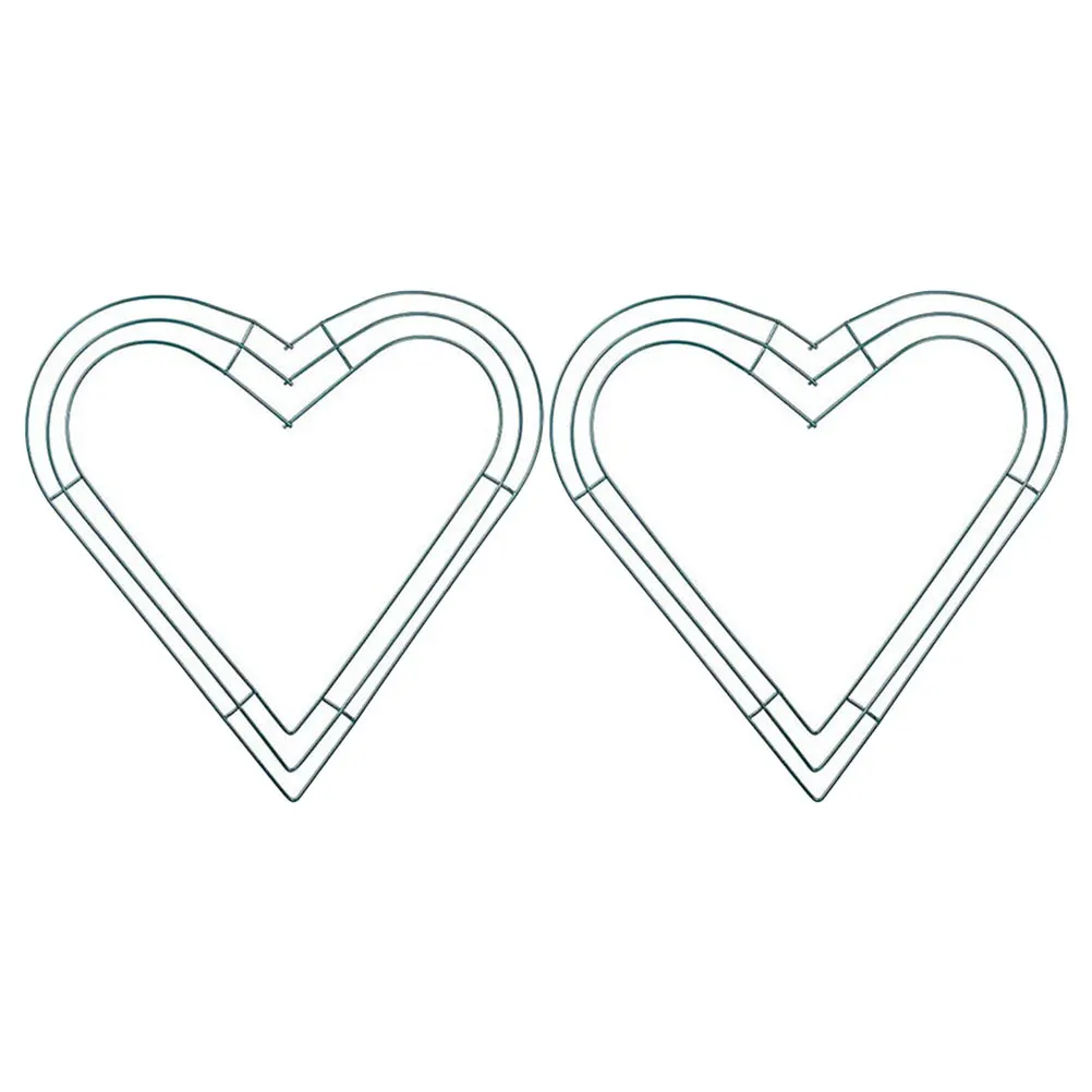 

2Pcs Iron Garland Frame Heart Shaped Wire Wreath Ring for DIY Christmas Decor Garden Patio Decoration Wreath Frame