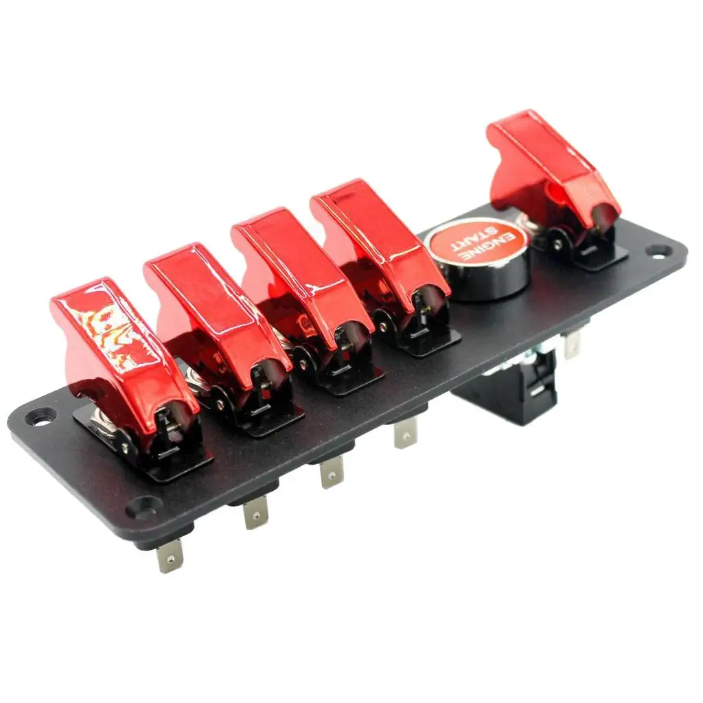 

6 Gang Start Push Button Switch Panel Race Car Ignition Accessory