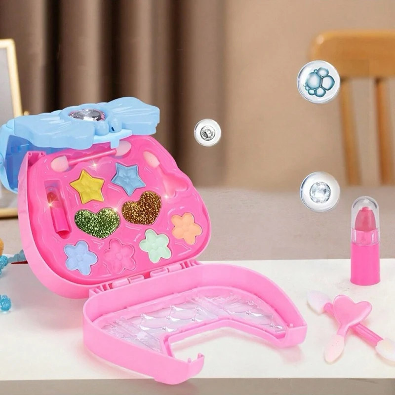 Jouet de beauté lavable pour enfants, trousse de maquillage pour fille, petit sac, princesse, faire semblant de jouer avec un ensemble de maquillage