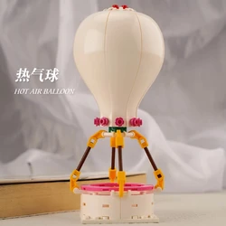 Compatible With LOGO MOC Outdoor City Scenes Toys Kit Building Blocks City Parts Bricks Romantic Pink Hot Air Balloon Ornament