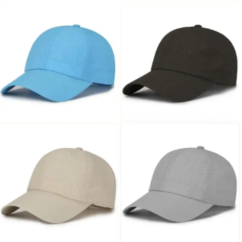 Summer Baseball Cap Women Sun Hat Sport Cap Quick Drying Perforated Breathable Cap Men Outdoor Sunshade Trucker Cap Gorras