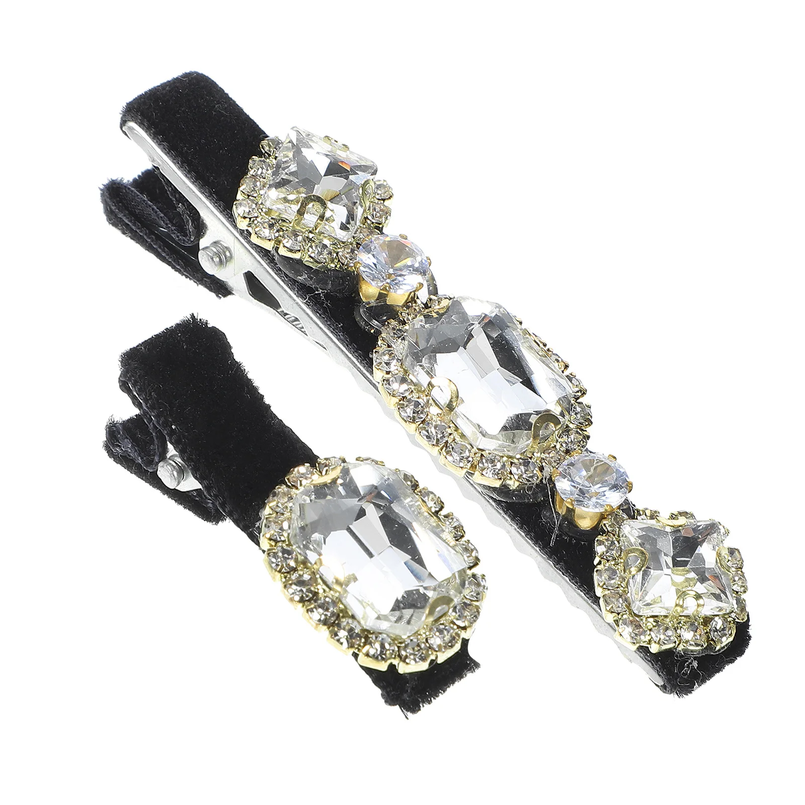 قطعتان من مشابك الشعر المصنوعة من حجر الراين للنساء من إكسسوارات كلاسيكية على شكل بطة بيل #3