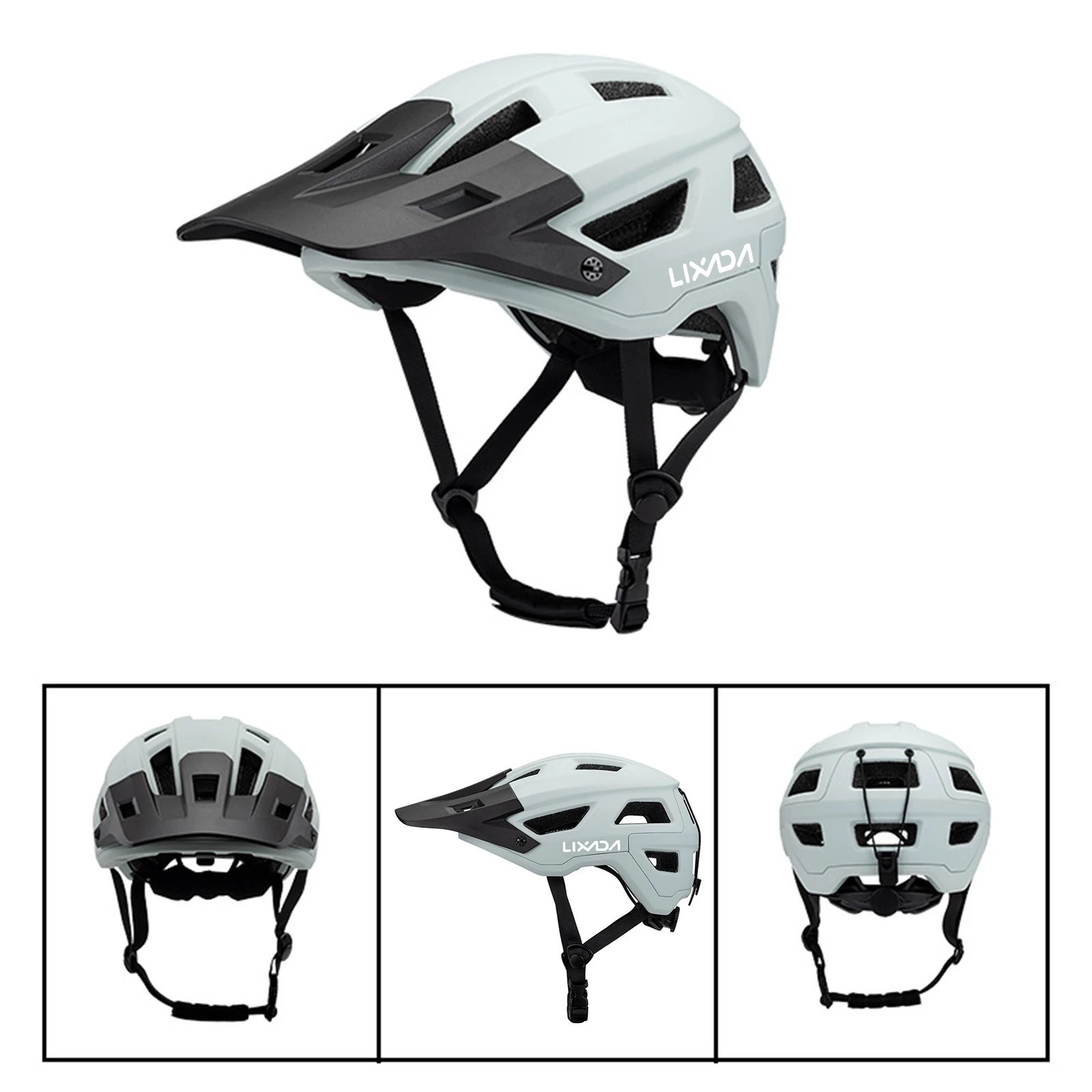 Lixada Fahrradhelm Herren Damen MTB Rennradhelm 55–61 cm verstellbares Zifferblatt abnehmbares Visier Belüftung 14 Belüftungsöffnungen Fahrradhelm – Detail 11