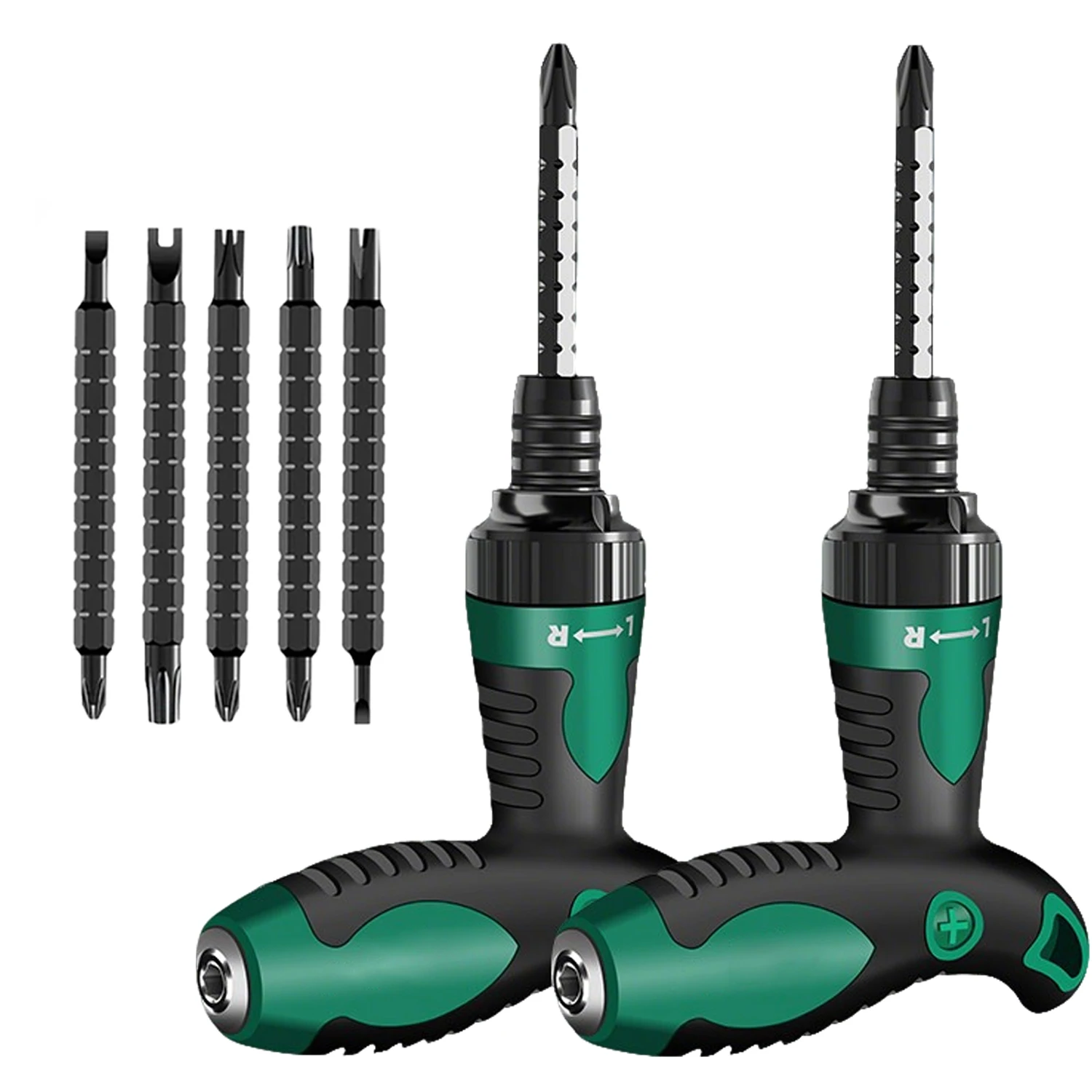 2/7 PCS Ratchet Screwdriver Set  Adjustable Telescopic Ratchet Repair Hand Tools Double Purpose Telescopic Screwdrivers Tool