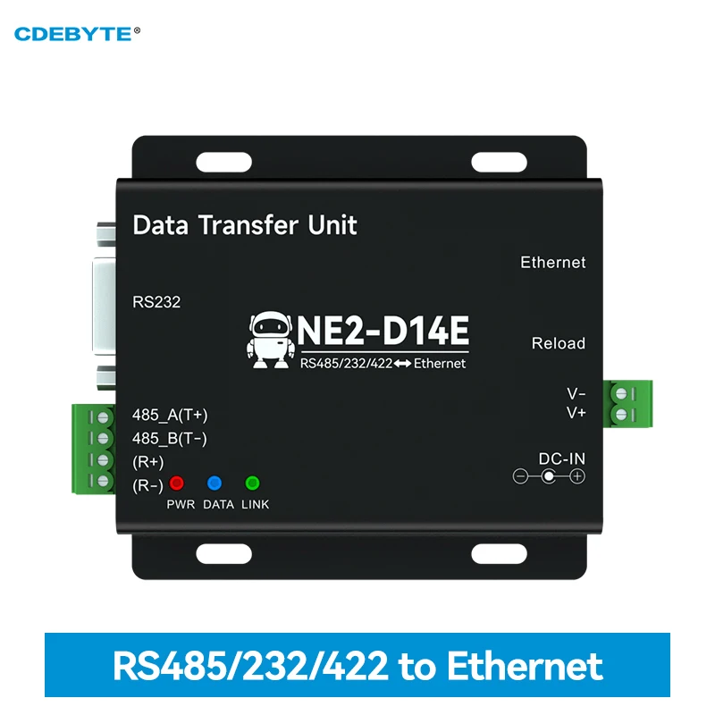 

RS485/RS232/RS422 to Ethernet Serial Server Modbus Gateway CDEBYTE NE2-D14E POE Power Supply DC8-28V Modbus TCP to RTU MQTT