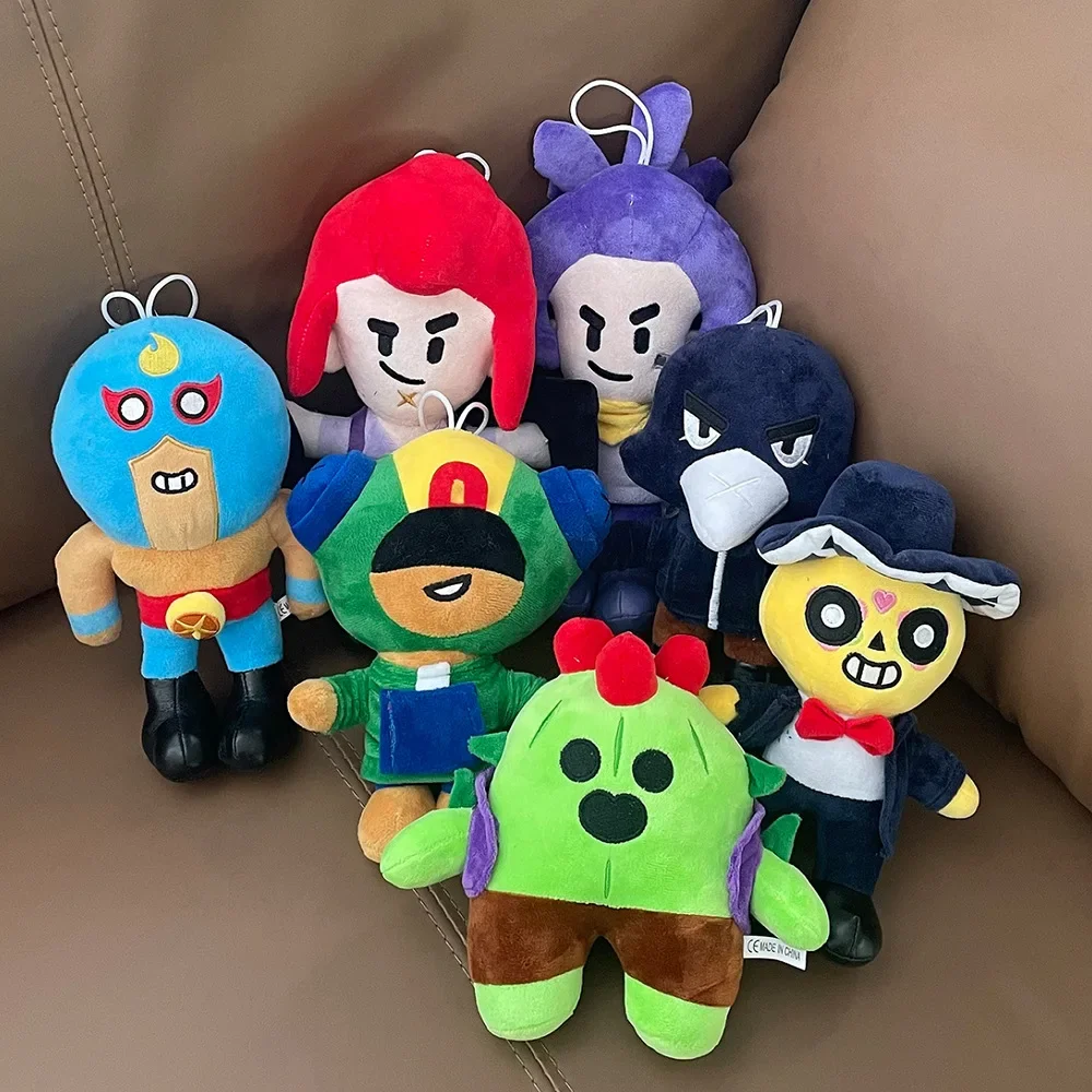 Brawl Plush Spike Shelly Clot Leon Poco Stars Plush Toy Stuff Pillow Dolls Game Characters For Children Birthday Gifts