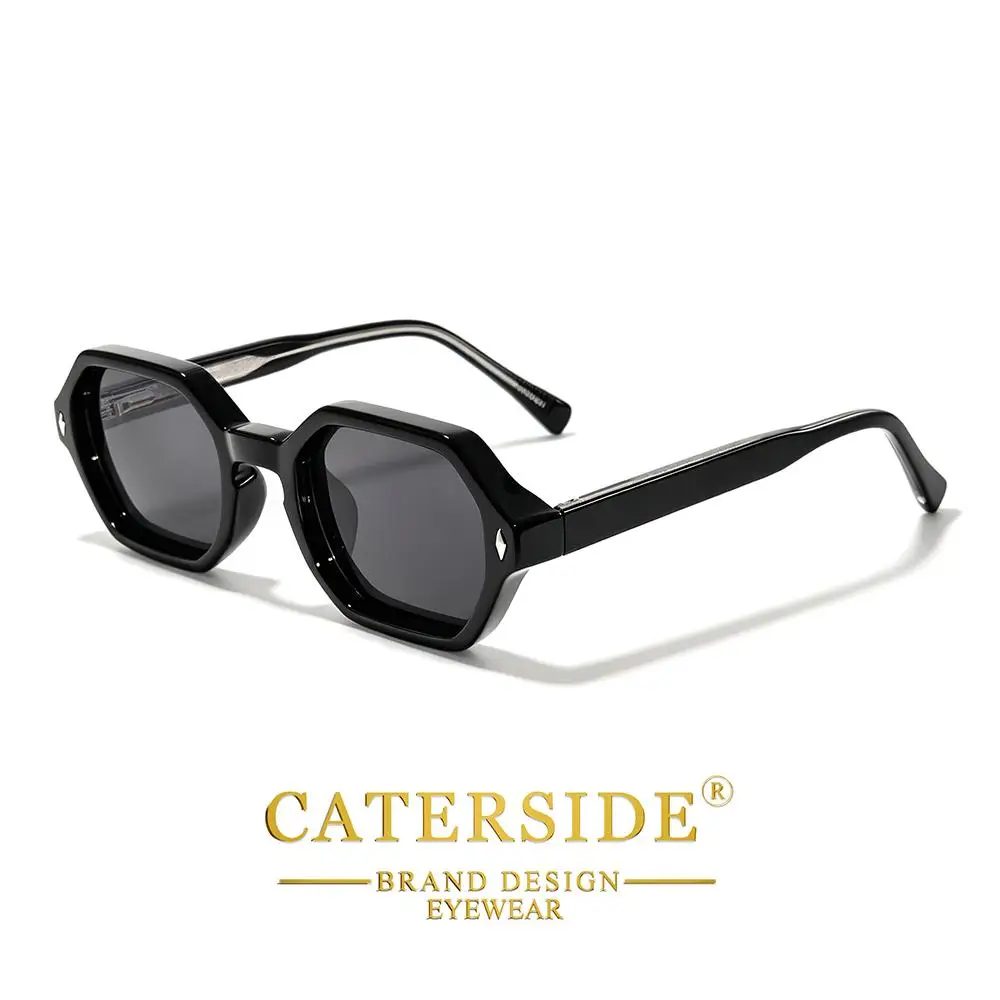 CATERSIDE Neue modische Herren-Sonnenbrille, quadratisch, kleiner Rahmen, Federscharnier, Sonnenbrille für Damen, Outdoor-Reise- und Fahrbrille, UV400 – Detail 3