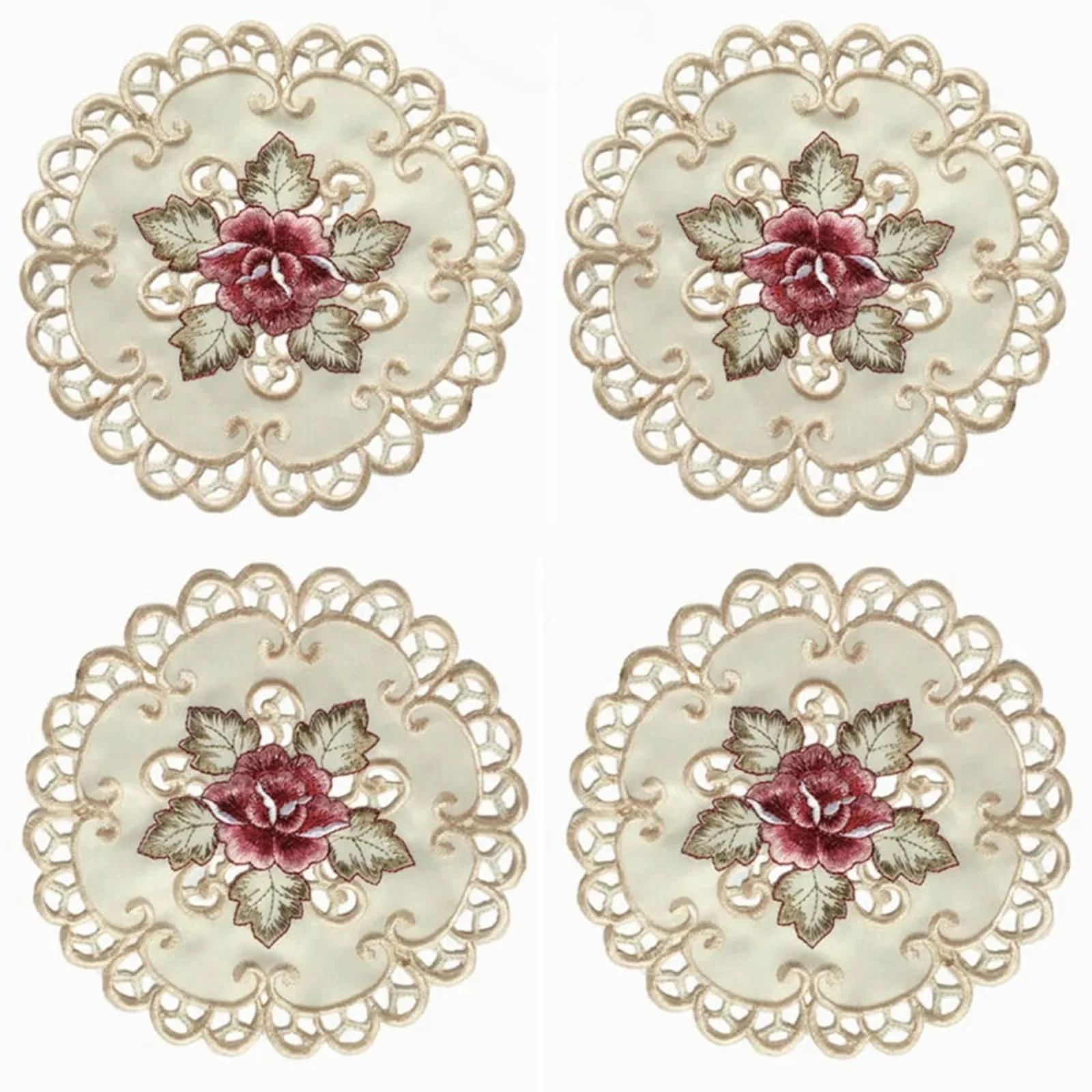 Round Placemats Set of 4 Non Slip Table Mats Washable Heat Resistant Place Mat for Kitchen Dining Table Home Decor