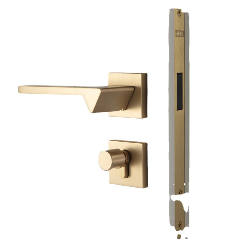 

Yy Brass Door Lock Copper Simple and Light Luxury Light French Wooden Door Handle