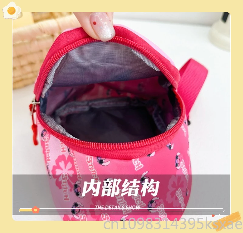 Disney stitch crossbody saco para crianças mini bonito dos desenhos animados impressão ombro único design elegante para jogar ao ar livre e rua wear