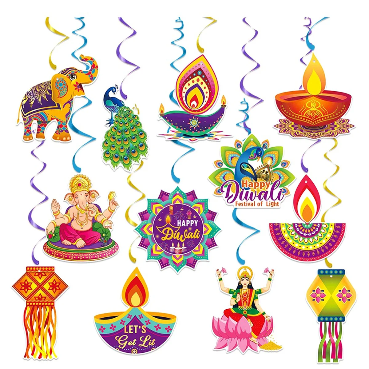 

Diwali, праздничные подвесные украшения, подвесные украшения для помещений и улицы