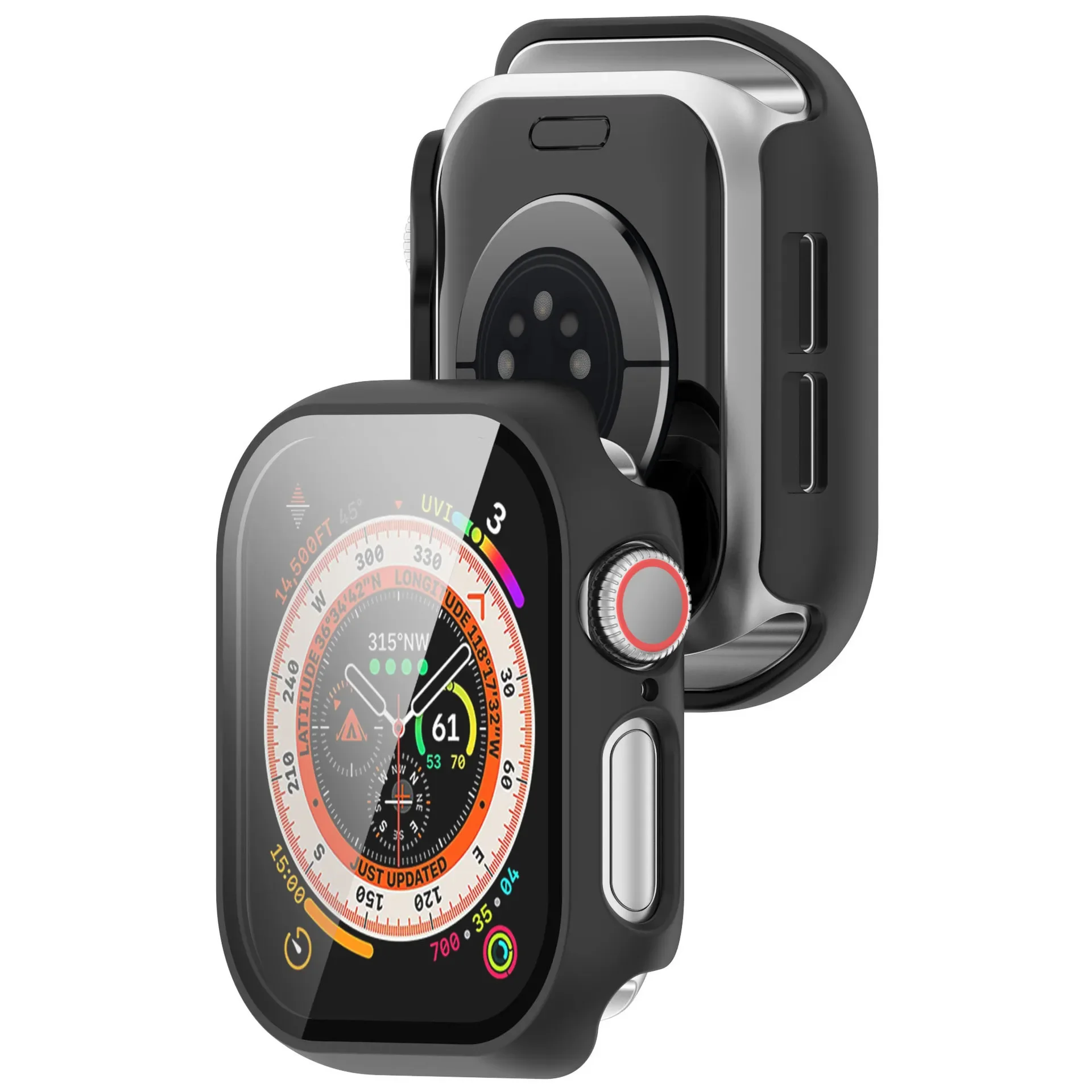 Apple Watch Series 10 PC Case e Vidro Temperado, Protetor de Tela, Amortecedor Smartwatch, Algodão De Limpeza, Cobertura Completa