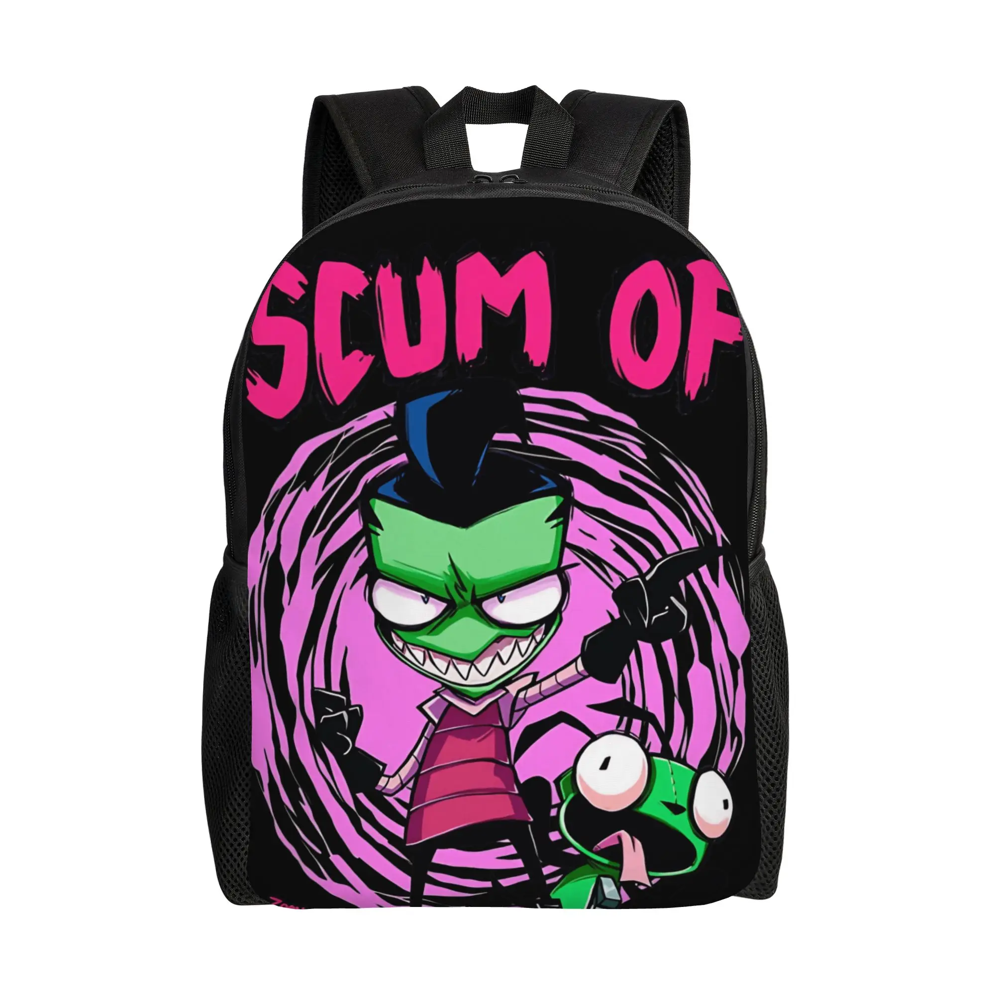 Invaders Zims Backpack  Student Polyester Cycling Backpacks Soft Funny High School Bags Rucksack