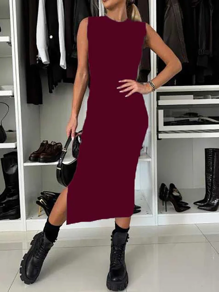 エレガントな女性固体トレーナーとドレススーツ女性カジュアルルーズトップスドレス衣装 2025 春レディースラウンドネックツーピーススーツ