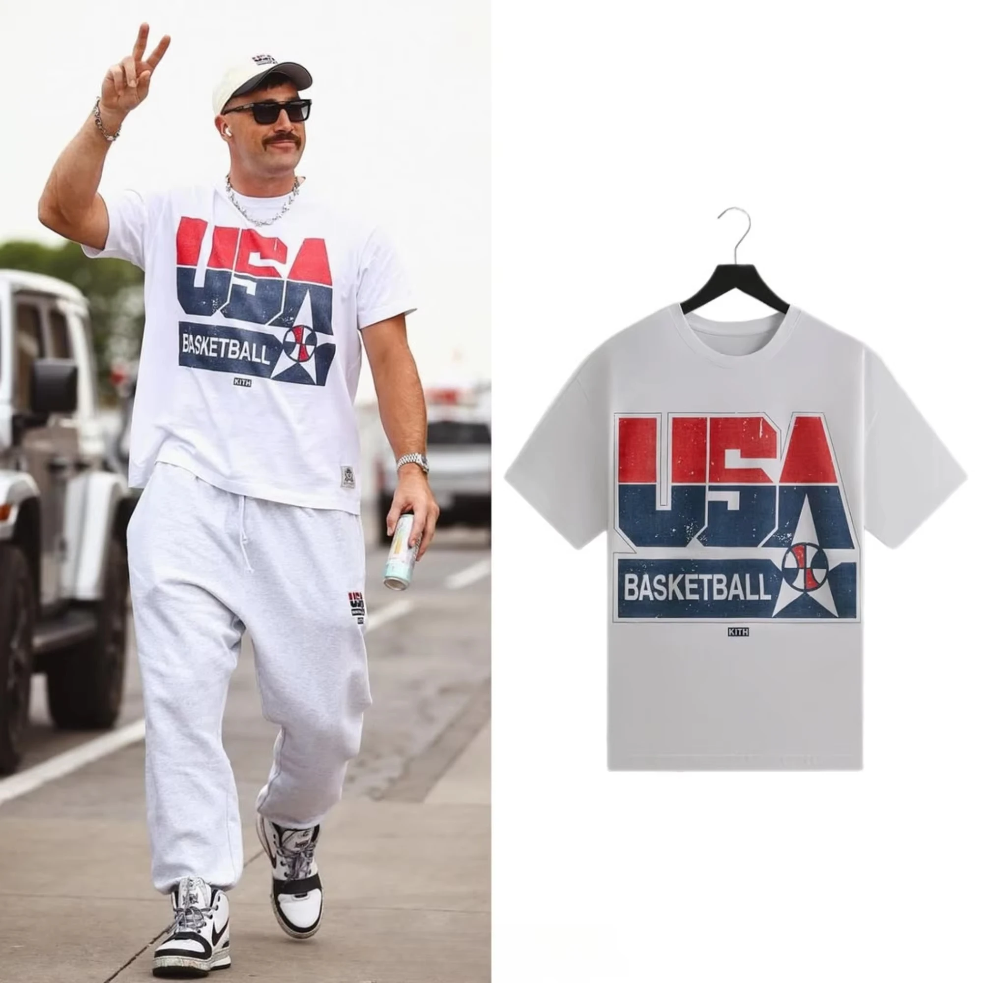 Camisa de basquete masculina de verão, camisa da equipe nacional esportes camiseta de algodão puro em torno do pescoço impresso respirável camisa de manga curta