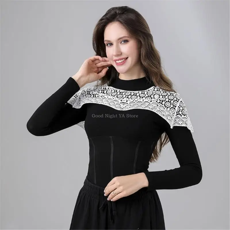 Camicetta staccabile falsa camicia collo bottimo per donne e ragazze