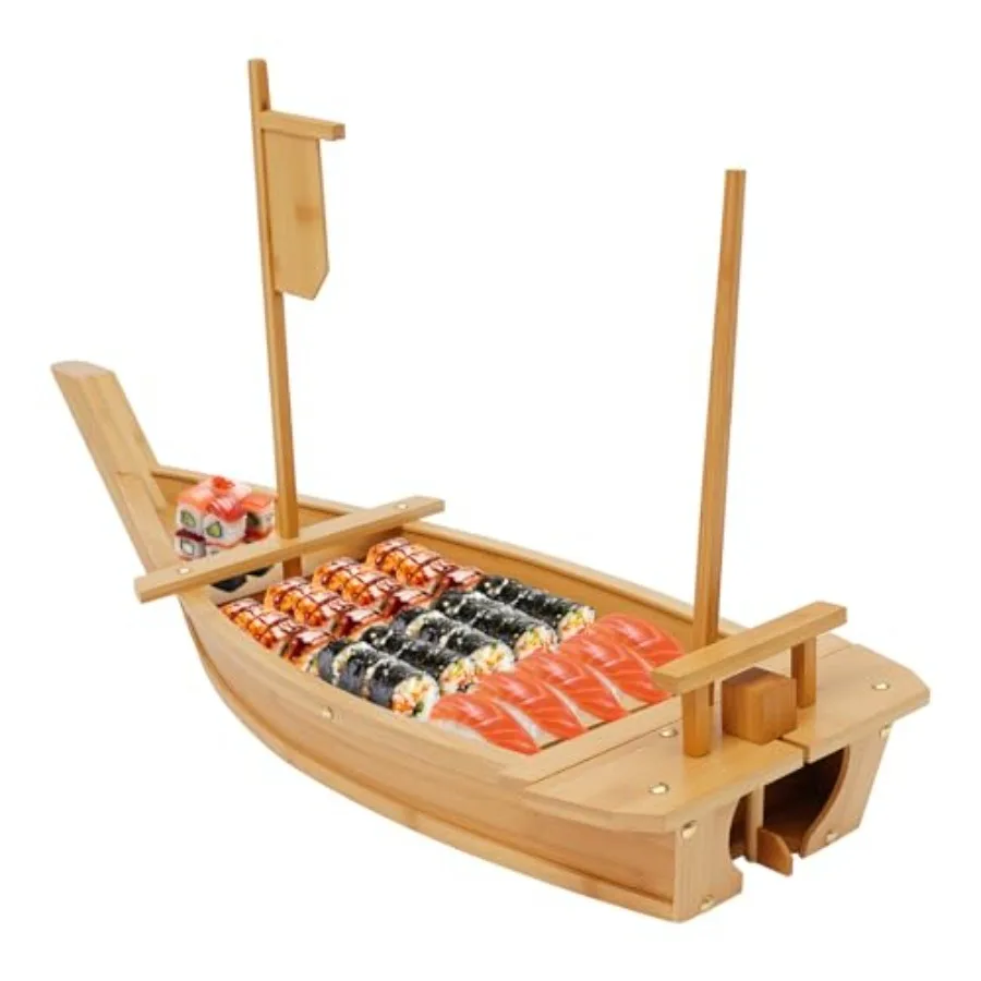 

31.5in Sushi Boat Tray Platter Seafood Holder Snack Tray Serving Dish Food Display for RestaurantCatering Service