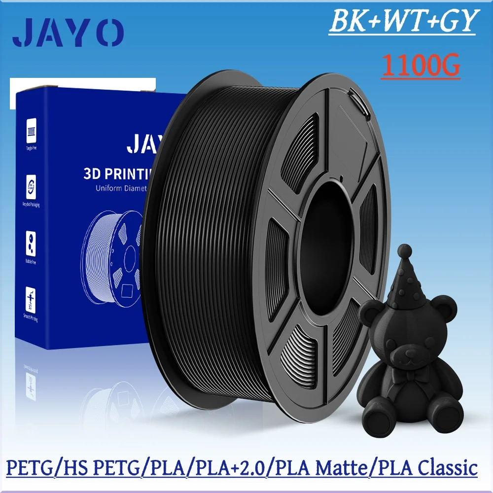 JAYO 1100G 3D HS PETG/PLA/PETG/PLA+/PLA Meta/PLA Matte Filament 1.75mm Materiały do druku 3D do 99% zdrutowych…