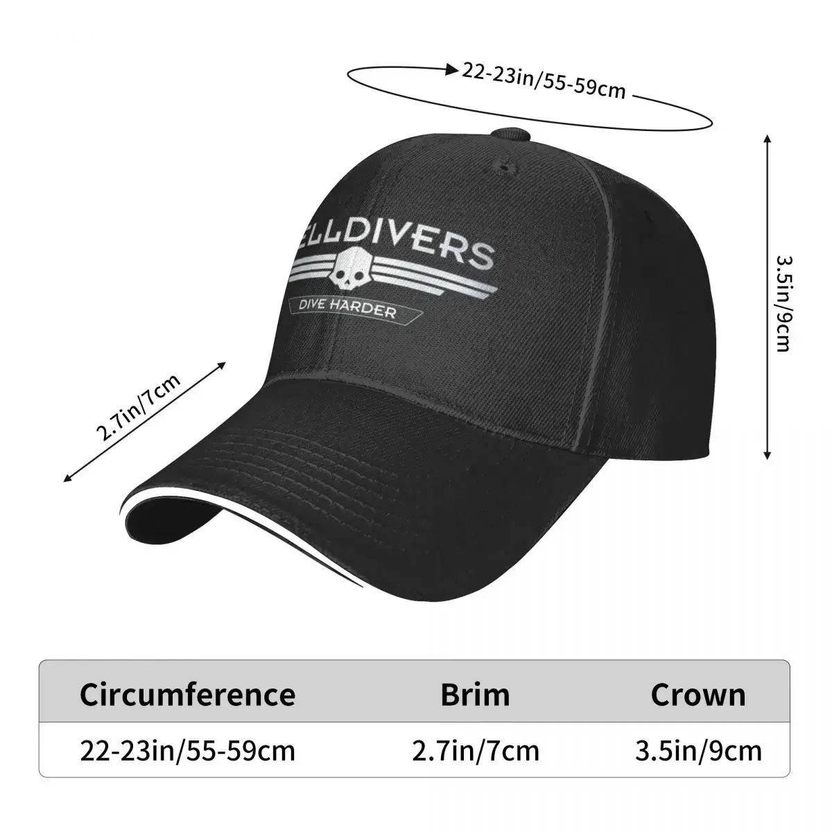 Helldivers Dive Harder Baseball Cap Fashion Game Sandwich Caps Men Women Adjustable Hats Cap Activities