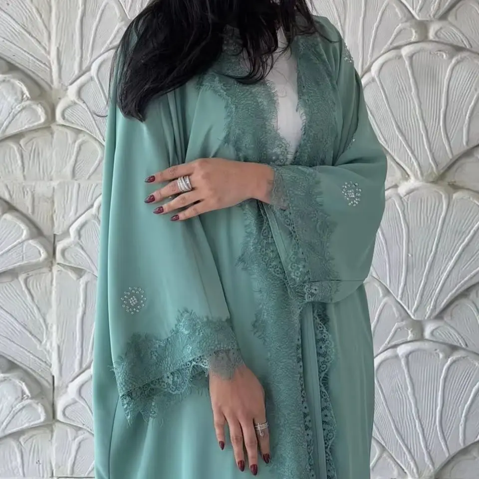 

Eid Djellaba Modest Muslim Dress for Women Dubai Abaya Kimono Jalabiya Kebaya Caftan Marocain Robe Gown Femme Musulmane Vestidos
