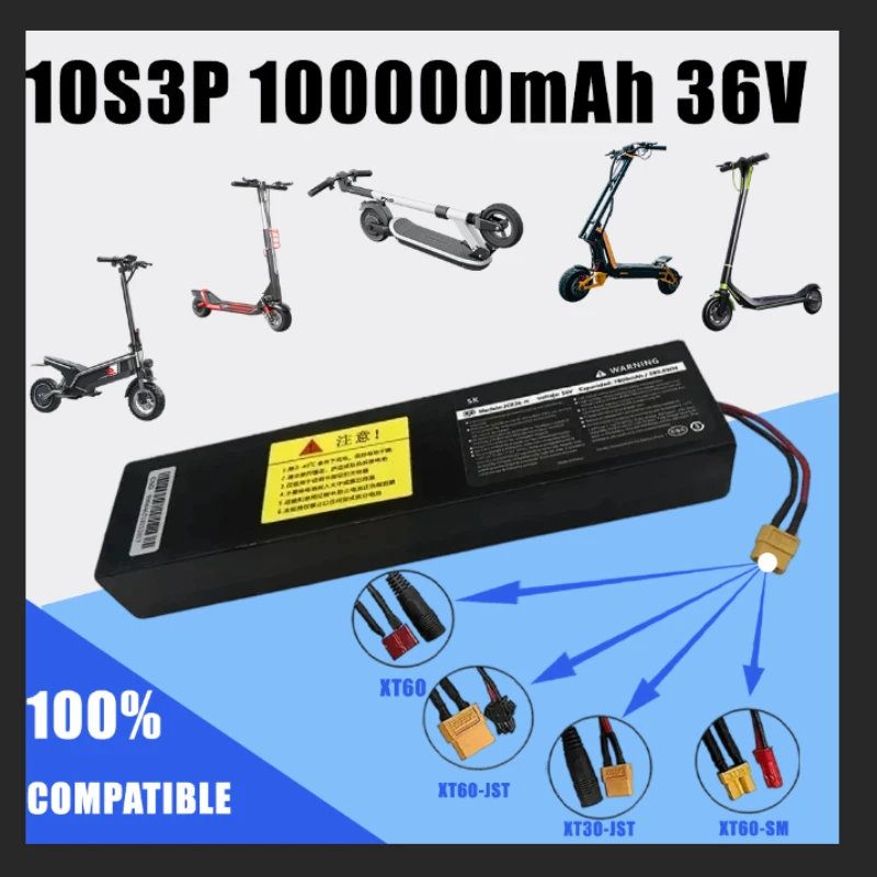 10S3P 36V 18650 BMS incorporado recargable adecuado para KUGOO S1, S2, S3/S3 Pro 7.8Ah (36V) batería de iones de litio 10S3P