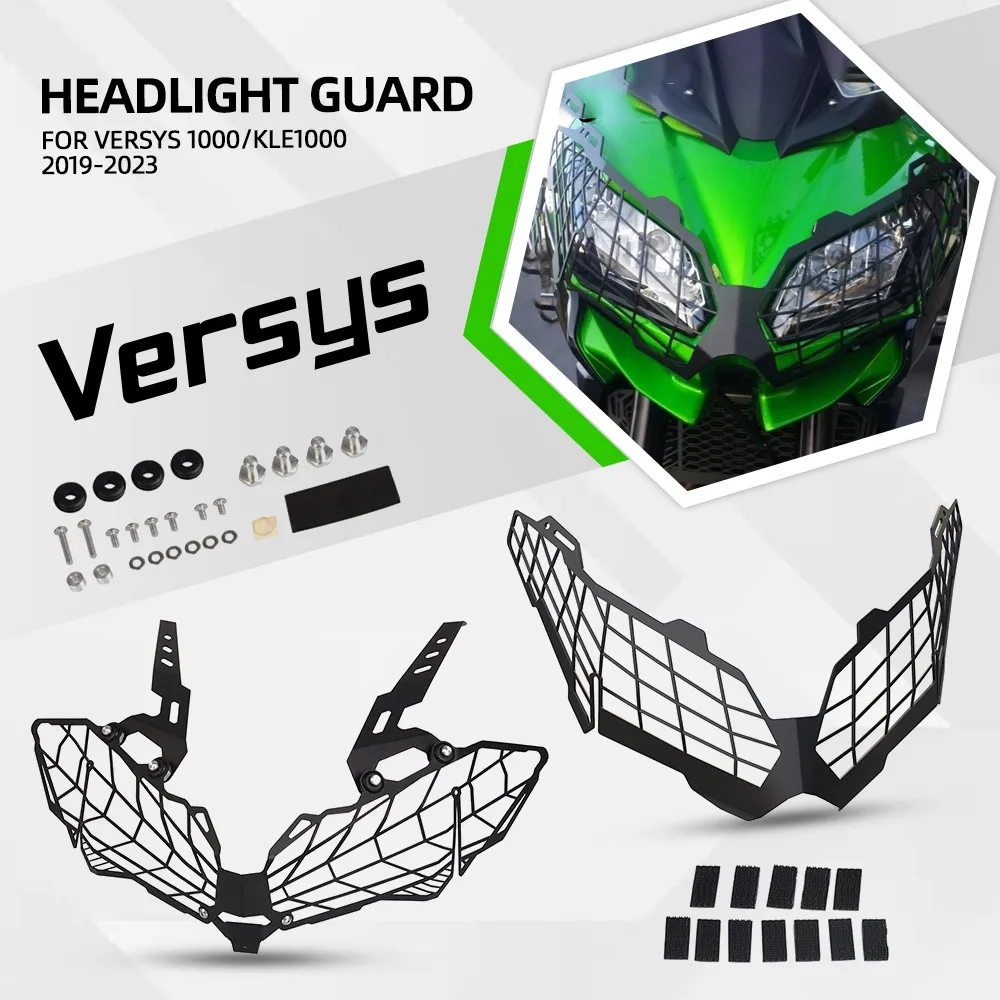 Motorcycle Headlamp Headlight Protector Light Cover Protective Guard FOR Kawasaki Versys 1000/KLE1000 2019--2021-2022-2023