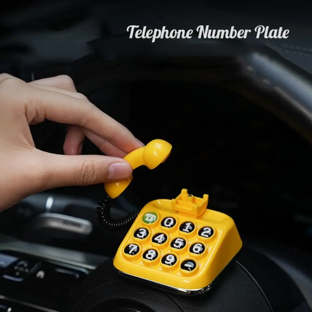 

Retro Car Dashboard Ornament Typewriter Keyboard Car License Plate Number Creative Fashionable Car Phone Number Sign