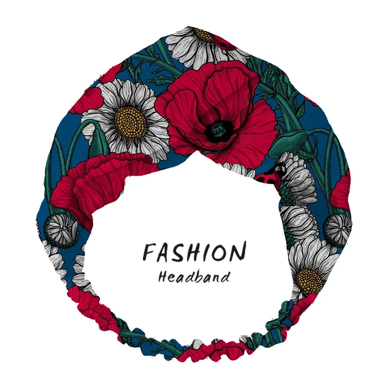 Fashion Women Girls four seasons Hair Bands Flowers Print Headbands Turban Bandage Bandanas HairBands Hair Accessories Headwrap