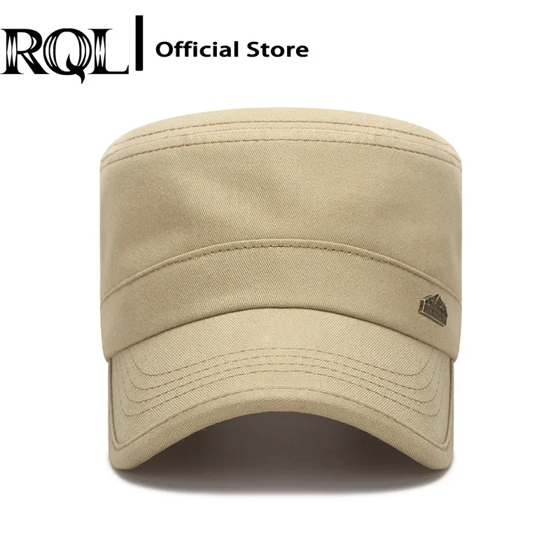 Summer Military Hat Flat Top Cap For Men Outdoor Sports Dad Hat Unisex Twill Fashion Cadet Army Cap Cotton Trucker Hat Plain