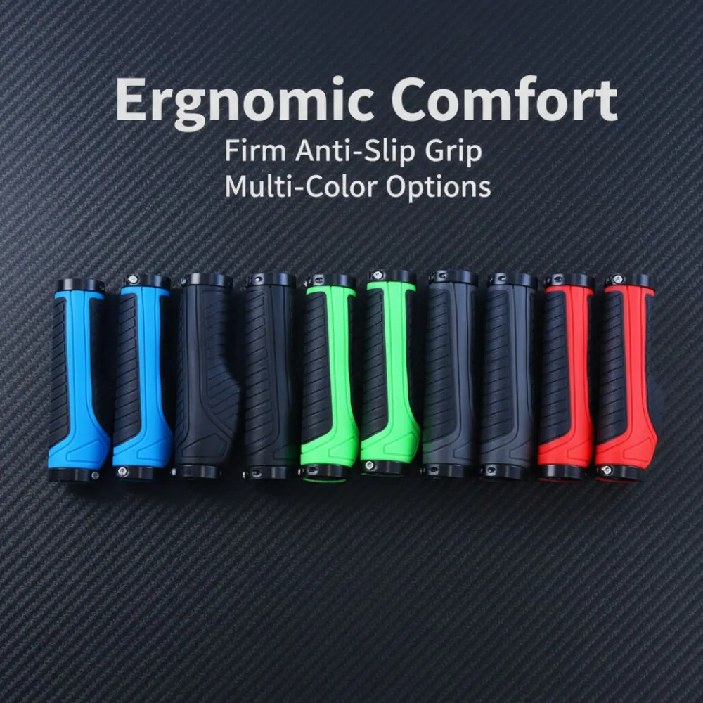 Bicycle Handles, Double Lock Handle, Shockproof Soft Rubber Bicycle Handle Grips, Ergonomic Grips for Mountain & Road Cycling