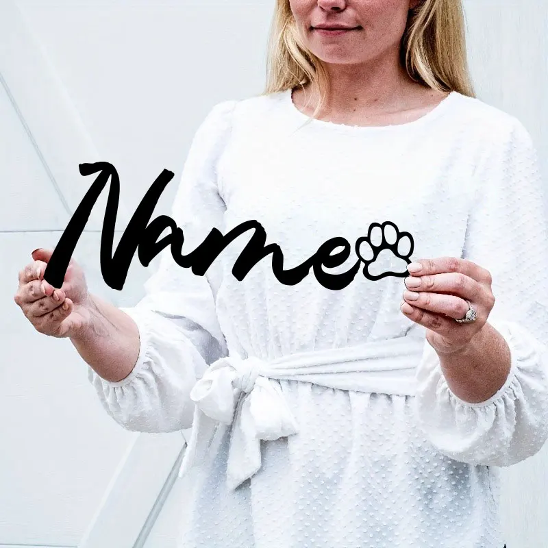 Custom Engraved Metal Pet Name Sign with Paw - Personalized Wall Decor for Indoor & Outdoor,Perfect Holiday or Dog Memorial Gift