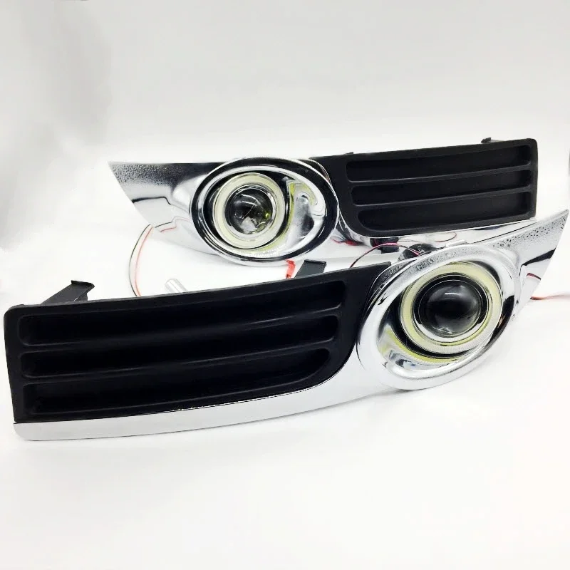 EEMRKE Hand-modified Fog Lights with DRL For Geely Emgrand 8 EC8 EC820 2011-2015 LED Angel Eye Fog Driving Daytime Running Light