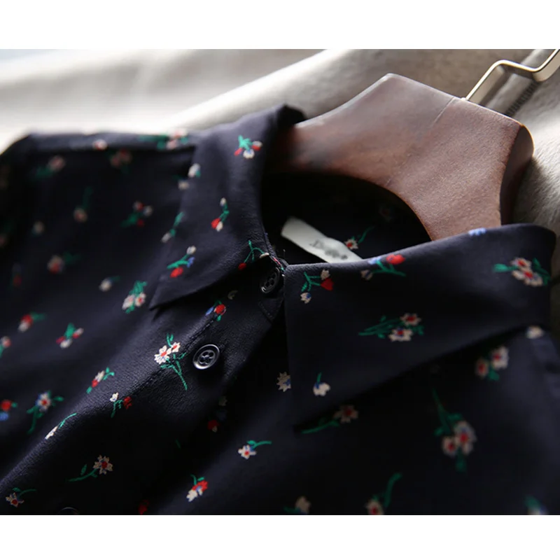 PLAZSON Floral Print Sweet Women Blouse Autumn Long Sleeve Lapel Casual Shirt Office Lady Blusas Fashion Korean Tops 셔츠 & 블라우스