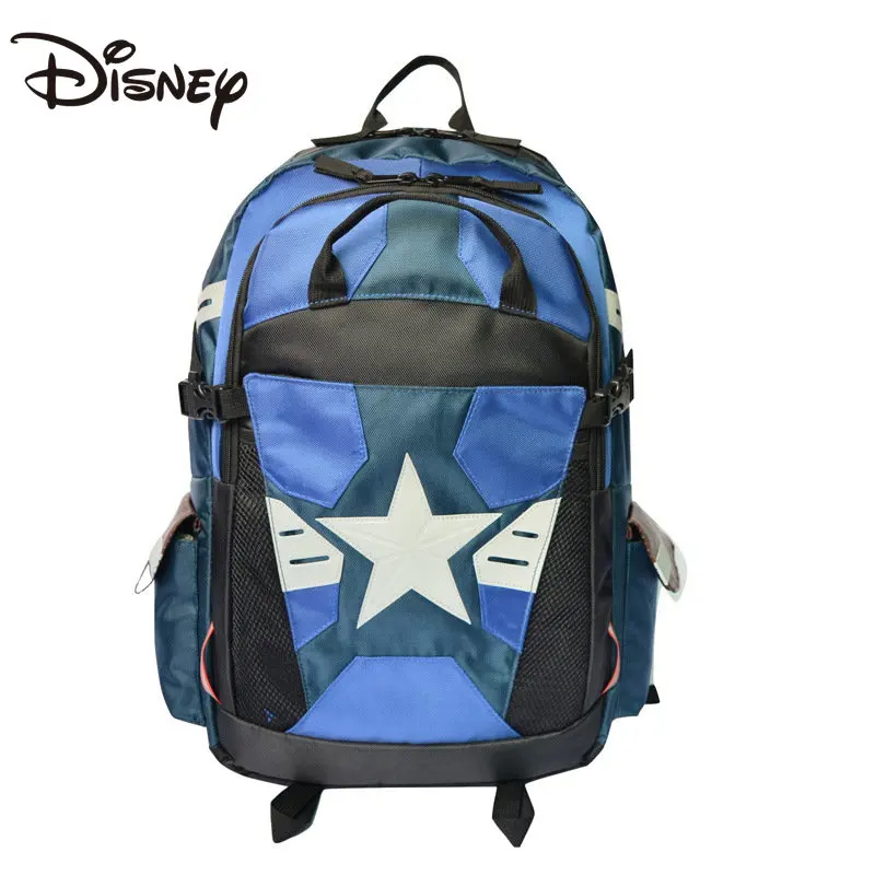 Miniso Disney Wunder Kapitän Amerika Rucksack Studenten rucksack mit leuchtenden Streifen Design Schult asche Multi-Pocket-Tasche