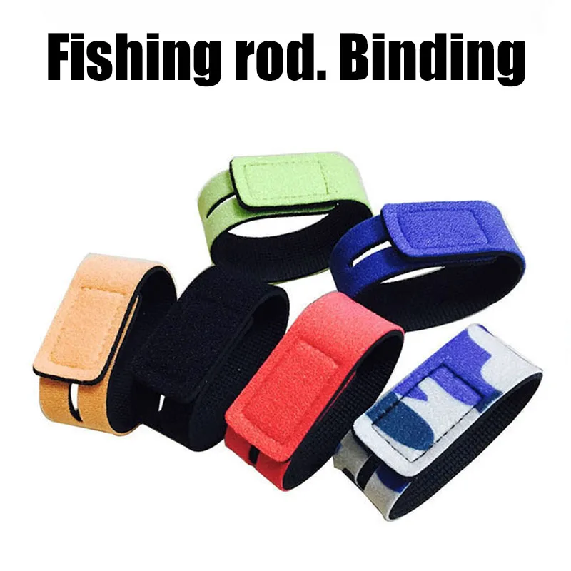 Environmental Protection Fishing Rod Cover Fishing Rod Binding Girder Strap Guide Ring Notch Design High Bounce Magic Tape