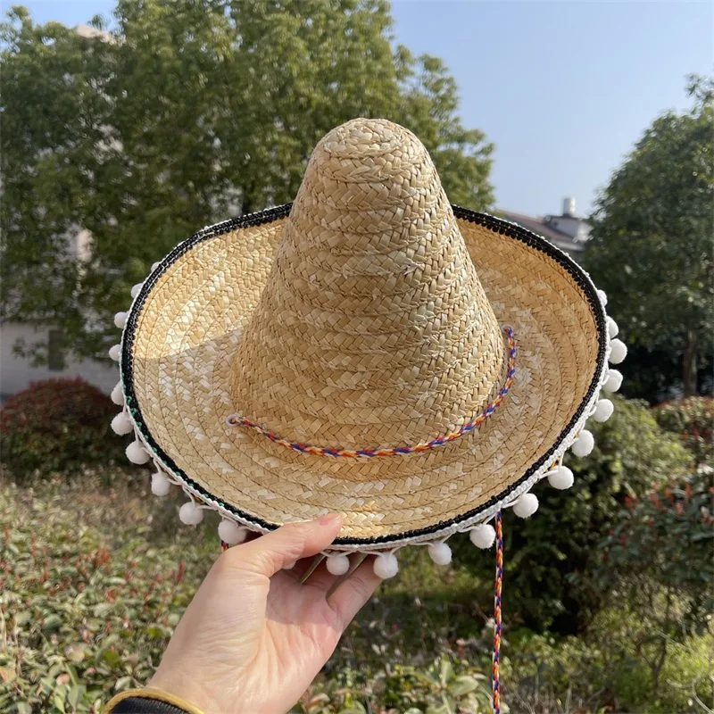 

Kids Mexican Straw Hat with Pointed Top for Carnival Party and Masquerade Costume Props Mini Sombrero Hat for Children