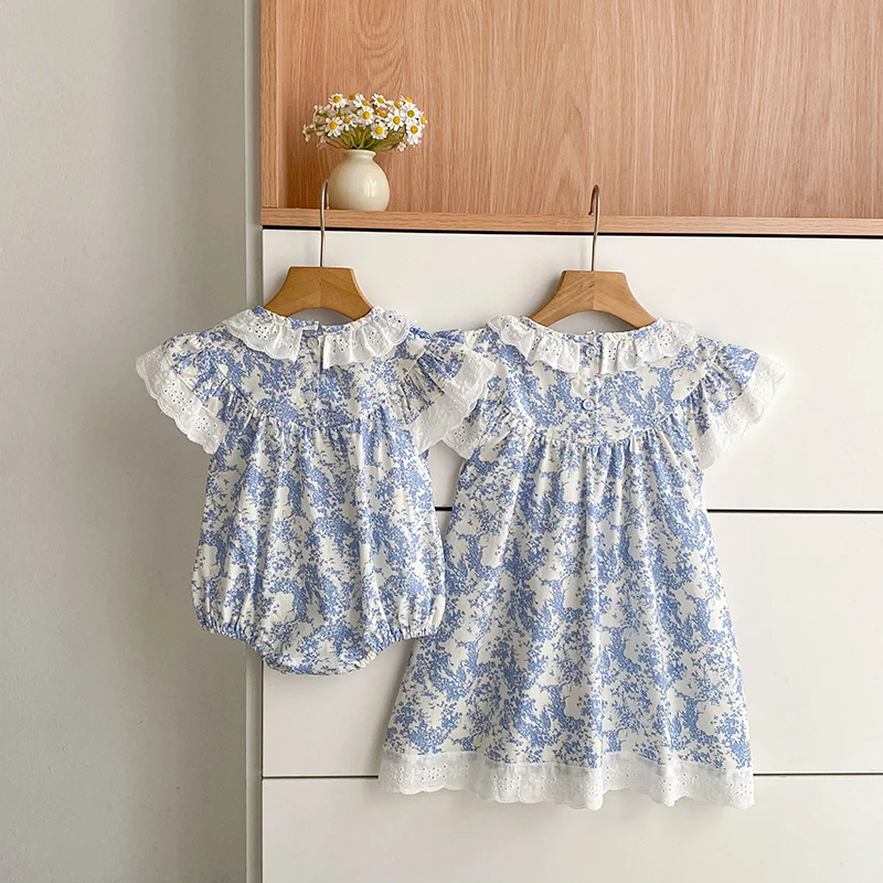 2026 Neuer Sommer Neugeborenen Baby Mädchen Strampler 0-24M Baby Mädchen Flatterärmel Baumwolle Mädchen Blumen Wickel-Baby-Mädchen-Strampler – Detail 18