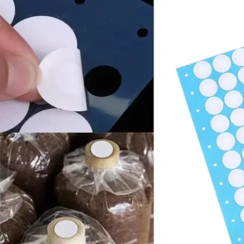 48Pcs/sheet 20mm Synthetic Filter Paper Sticker For Under Wide Mouth Jar Lid Mushroom Cultivation Supplies
