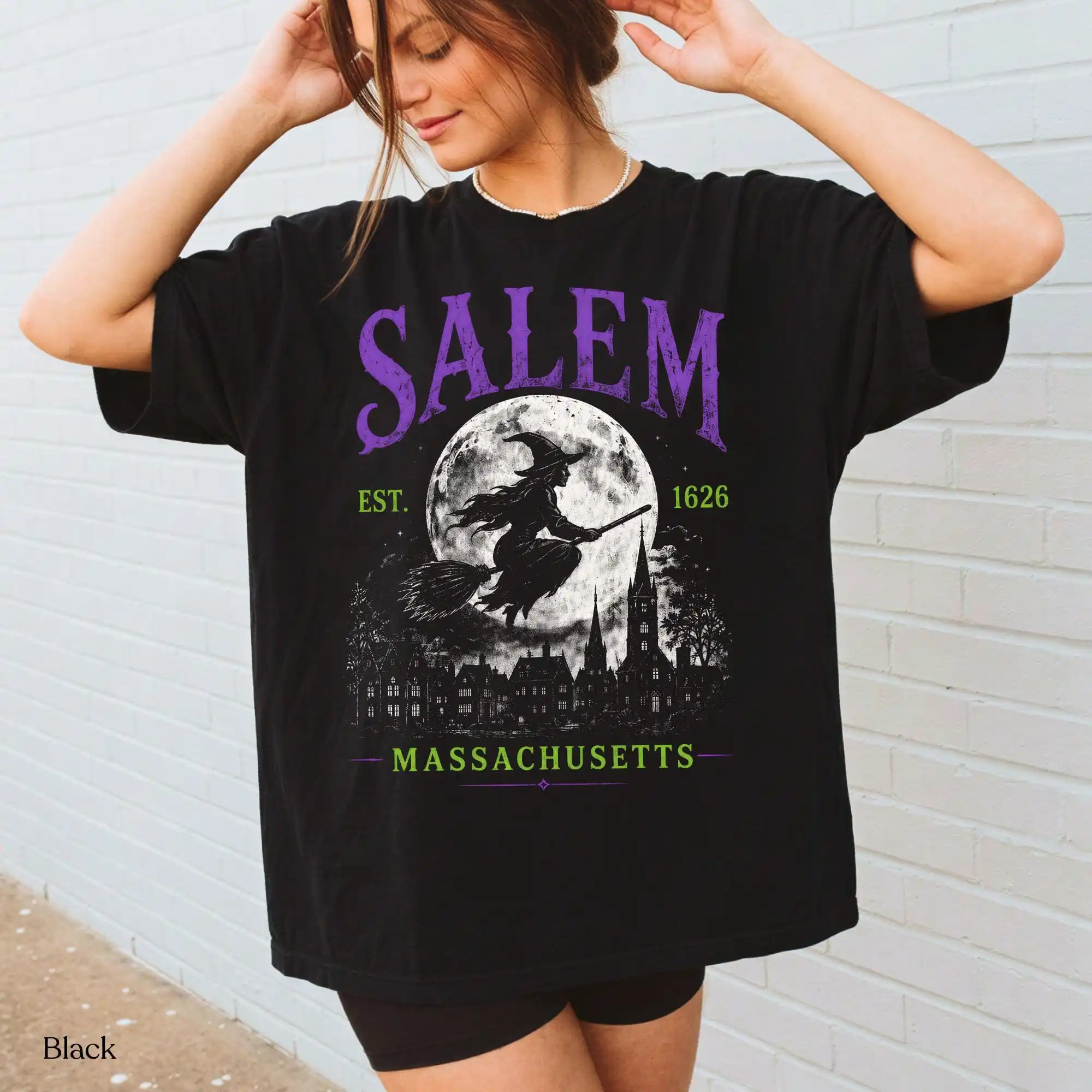 Salem Massachusetts Witch Shirt, Vintage Halloween T-shirt