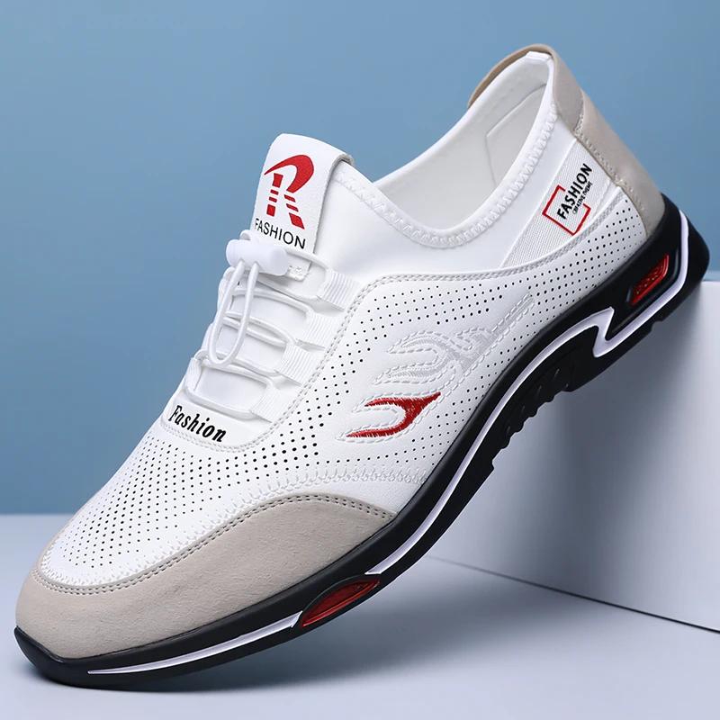 Men's Slip-On Loafers, Comfort Breathable Casual Shoes, Non-Slip Driving Footwear for Outdoor Use-XH7719