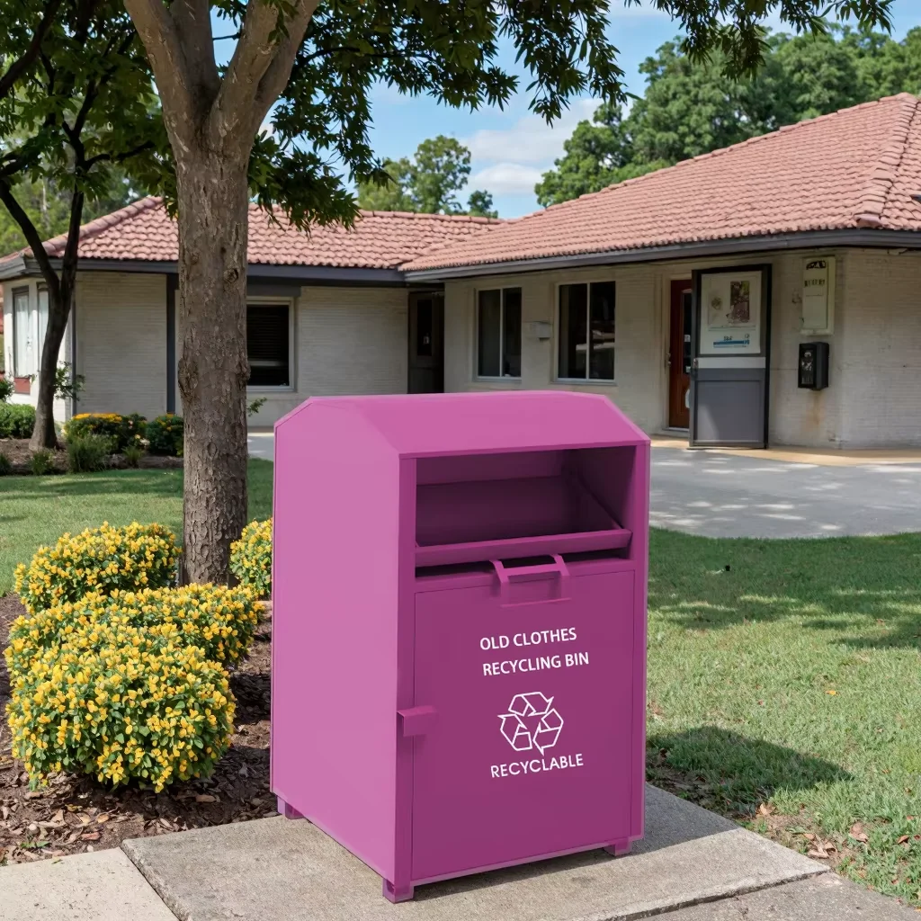 Galvanized Steel Recycling Bin for Gardens, Streets, Hotels, and Public Areas